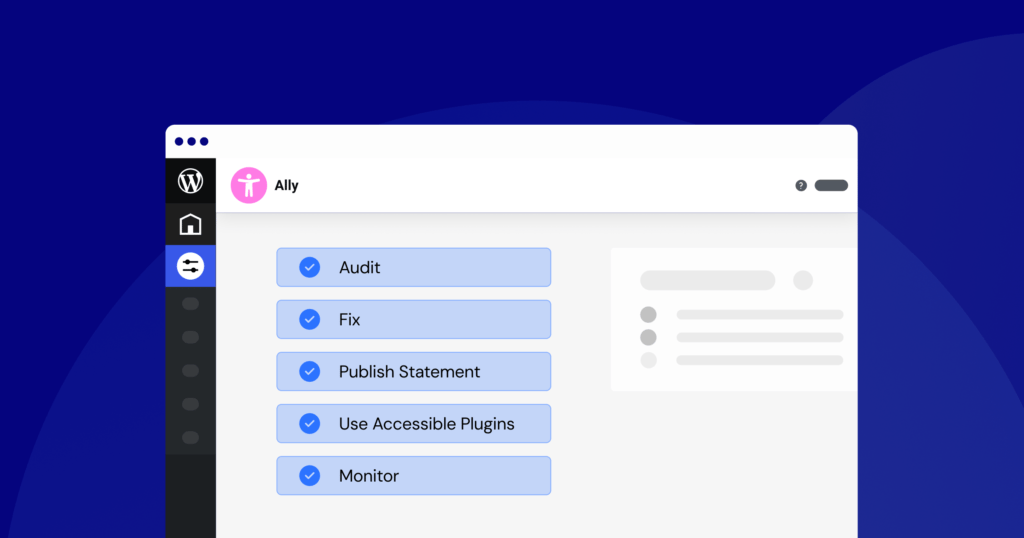 Illustration d’un plan d’action en plusieurs étapes pour améliorer l’accessibilité d’un site WordPress